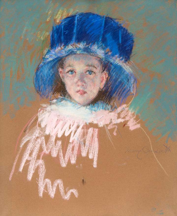 Fillette au chapeau bleu